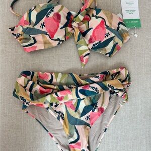 Floral Bikini Set - Pink and Green